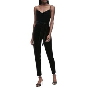Banana Republic Velvet Jumpsuit Black